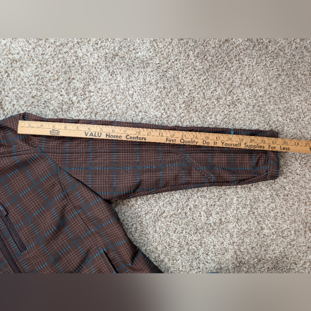 Free Country Brown Plaid Jacket with Aqua Fleece Lining Medium - Picture 12 of 14